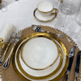 Bowl Porcelana Branco Borda Dourada Dubai Wolff 15x6cm