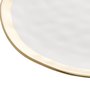 Jogo 2 Pratos Sobremesa Porcelana Branco Borda Dourada Dubai Wolff